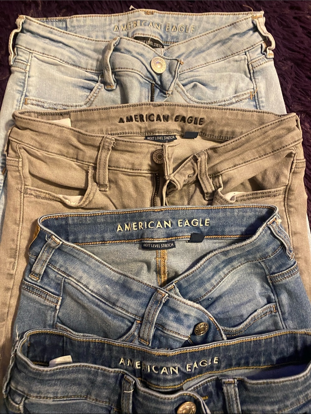 Four Slim Fit Jeans Bundle - Blue, Light Blue, Light Wash, Grey - Picture 4 of 6